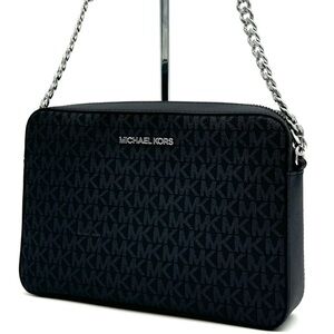 Michael Kors Large Jet Set Item EW Crossbody Bag Black Signature